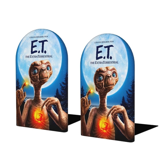 E.T. Sujetalibros decorativos temáticos, tope para estantería con base antideslizante, uso dual para hogar y oficina - 2 piezas