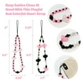 thumbnail image 2 of Wrapables Charms and Beads Cell Phone Wrist Strap, Keychain, Bag Charm (Set of 2), Hearts, 2 of 6