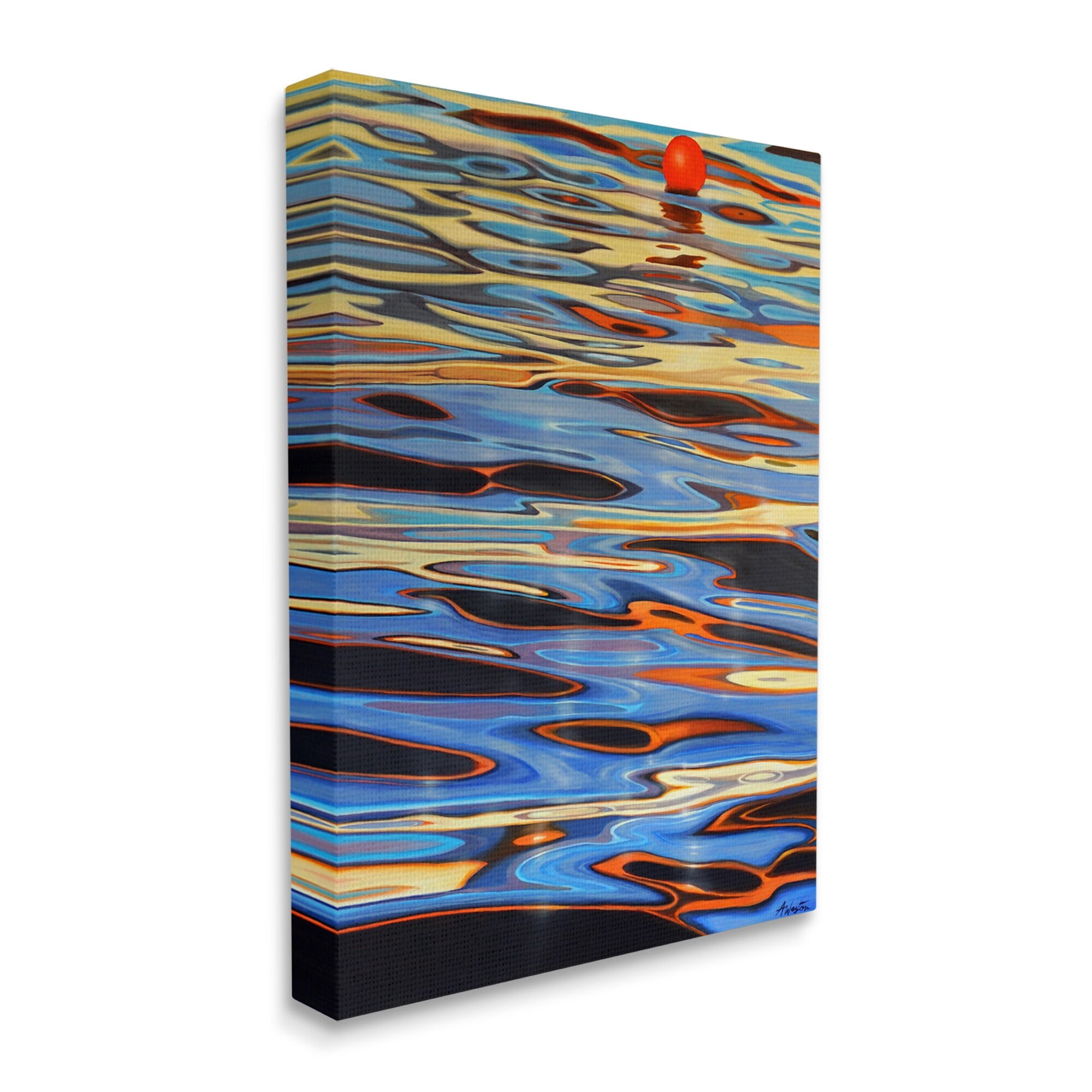 Stupell Industries Ball Floating Reflective Water Ripples Vivid Light Graphic Art Gallery Wrapped Canvas Print Wall Art, Design by Alan Weston