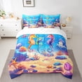 thumbnail image 2 of Erosebridal Marine Seahorse Bedding Sets Twin Size,Ocean Animal Comforter Sets with Sheets,Teenager Bedroom Decor,Reversible,Breathable,7pcs, 2 of 6