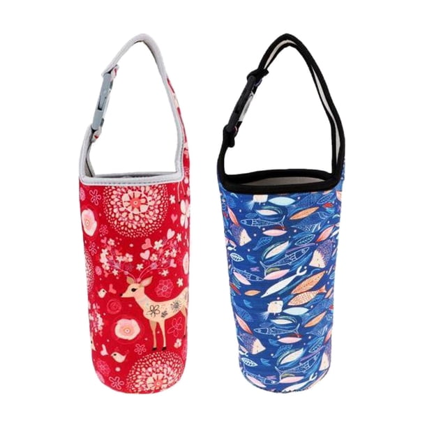 2 uds Bolsa Portavasos Cola Funda Reutilizable Portabebidas Para Acampar Pescar Rojo