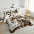 thumbnail image 3 of Homewish Jungle Animal Wolves Full Size Comforter Sets 3-Piece for Teenagers,Rustic Cabin Lodge Bedding Comforter Set,Retro Vintage Aesthetic Lightweight Bedding Sets,Super Cozy Room Decor, 3 of 8