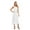 White, variant on Women's Pleated Spaghetti Strap Tie Waist Midi Dress 95% Polyester 5% Spandex Lightweight Sheer Finish for any occasion