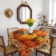thumbnail image 3 of Burnt Orange Pumpkins Fall Table Cloth Waterproof Tablecloths, Thanksgiving Botanical Pastoral Tablecloth Dining Table Cover for Kitchen Party Tabletop Outdoor, Square Tablecloth 54x54 Inch, 3 of 9