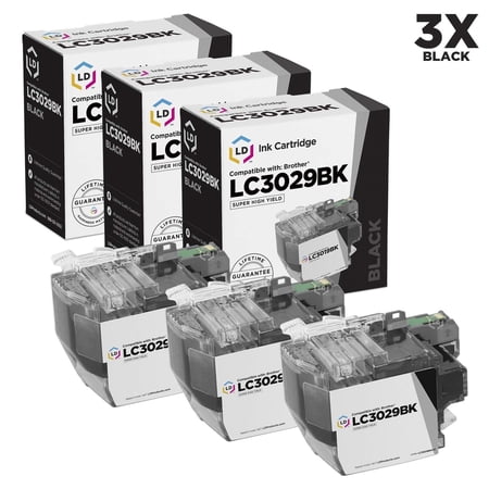 LD Compatible Cartridge Replacement for LC3029BK Super High Yield (Black  3-Pack)