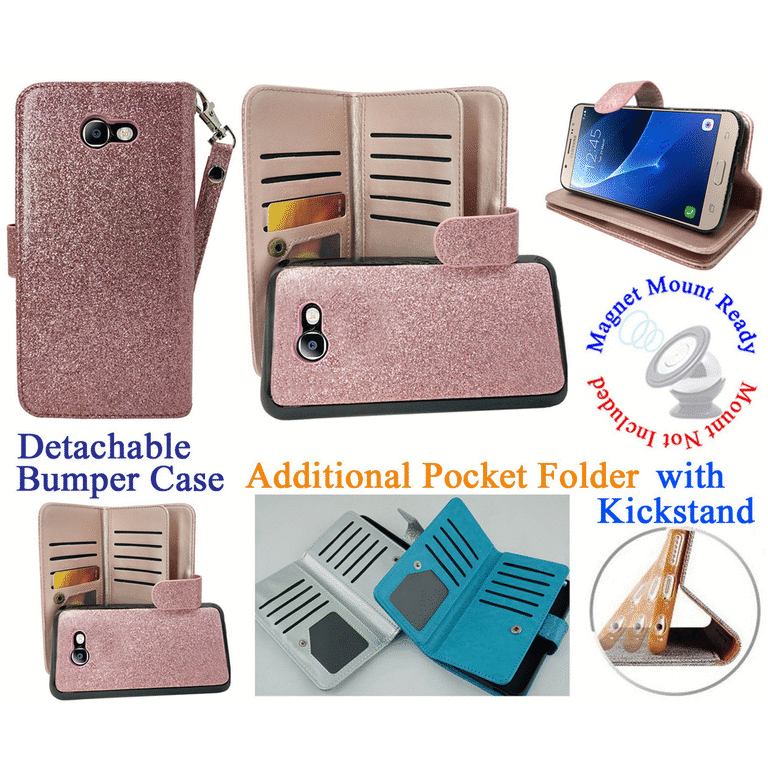 for Samsung J7 Prime On Nxt On7 Prime Phone Case Glitter Wallet