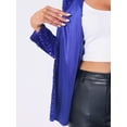 thumbnail image 5 of DARING DIVA Sequin Blazer Jacket Sparkly Open Front Cardigan L Blue, 5 of 6