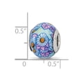 thumbnail image 5 of Reflection Beads Sterling Silver Reflections Italian Blue Floral Overlay Glass Bead, 5 of 5
