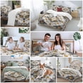 thumbnail image 5 of Vintage Orange Flowers Pattern Duvet Cover Set Full Size, Traditional Bohemian 4 Piece Soft Microfiber Bedding Set with 1 Duvet Cover, 1 Flat Sheet, 2 Pillowcases, 5 of 9