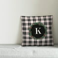 thumbnail image 3 of Creative Products Black Plaid Monogram Wreath - K 18x18 Spun Poly Pillow, 3 of 3