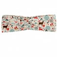 thumbnail image 1 of Christmas Headband, Vintage Xmas Theme Hearts Jingle Bells Deer Floral Details, Elastic and Soft Women's Bandana for Sports and Everyday Use, Grey Red Coconut, by Ambesonne, 1 of 3