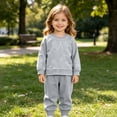 thumbnail image 7 of NIEWTR Kids Fall Winter Clothes 2T-5T Toddler Long Sleeve Clothes Girl Girl Matching Set Soft Shirt & Elastic Waist Long Pants Comfy Pajamas Loungewear Daily Wear(A-Grey,12-24 Months), 7 of 7