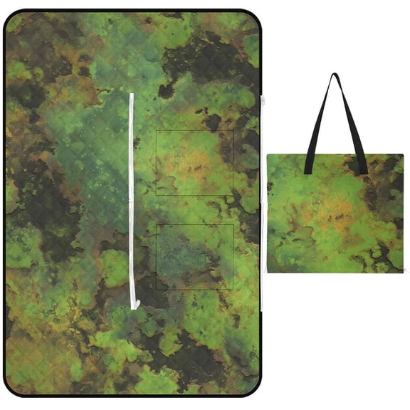 Marble Texture Picnic Blanket Waterproof Outdoor Beach Blanket Hand-held Pad Suitable for Travel, Camping, Beach, Family Gatherings