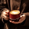 thumbnail image 4 of 12oz Cool Unique Mugs, Handmade Ceramic Coffee Mug, Great Gift for Men Women, Microwave & Dishwasher Safe ,For Tea, Coffee, and Milk Home Office (Red), 4 of 9