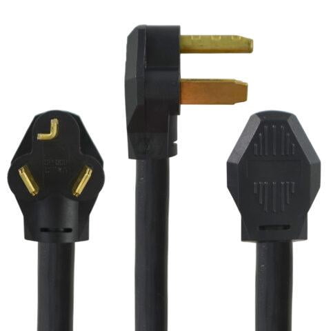 Conntek 30 Amp Extension Cord 3 Prong, 30 Amp NEMA 10-30P to 10-30R Extension Cord for Dryer Power Extension and EV Charging, 125V/250V, 10 Feet