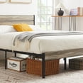 thumbnail image 6 of VECELO Full Size Platform Bed Frame with Wooden Headboard, Rustic Country Style Mattress Foundation, No Box Spring Needed, Slate, 6 of 9