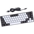 thumbnail image 2 of HUGFEGWE Membrane Gaming Keyboard with 68 Keys Contrast Color Mechanical Feel for Entertainment and Working with USB Connection System (Black and White) CA919-165613, 2 of 9