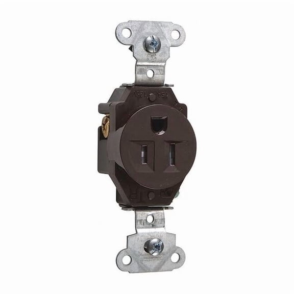 Straight Blade Receptacle, 5-15R, 15 A, 125V AC, 2 Pole, 3 Wire, Flush Mount, Grounded