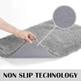 thumbnail image 3 of Rug Non Slip Bath Mat (16 x 24, Grey) Water Absorbent Soft Microfiber Shaggy, Machine Washable Bath Rug for Bathroom Thick Plush Rugs for Shower, 3 of 4
