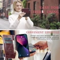 thumbnail image 4 of Leather Case for iPhone 15 Card Slot Folio Flip Wallet Case for iPhone 15 Premium PU Magnetic Kickstand Cover Soft TPU Inner Case Red, 4 of 14
