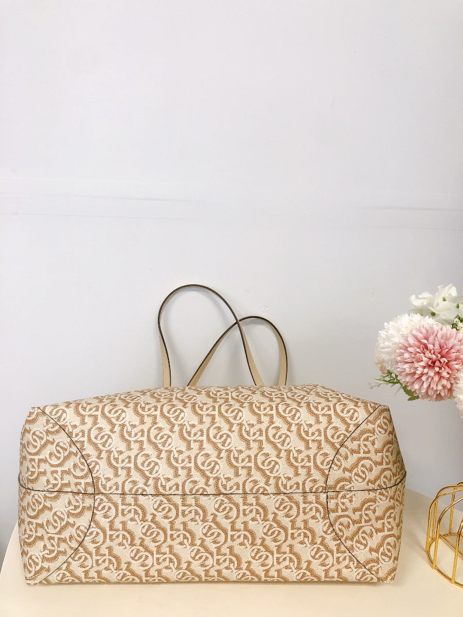 COACH+City+Tote+In+Monogram+Canvas+Rouge%2FGold+CF342 for sale
