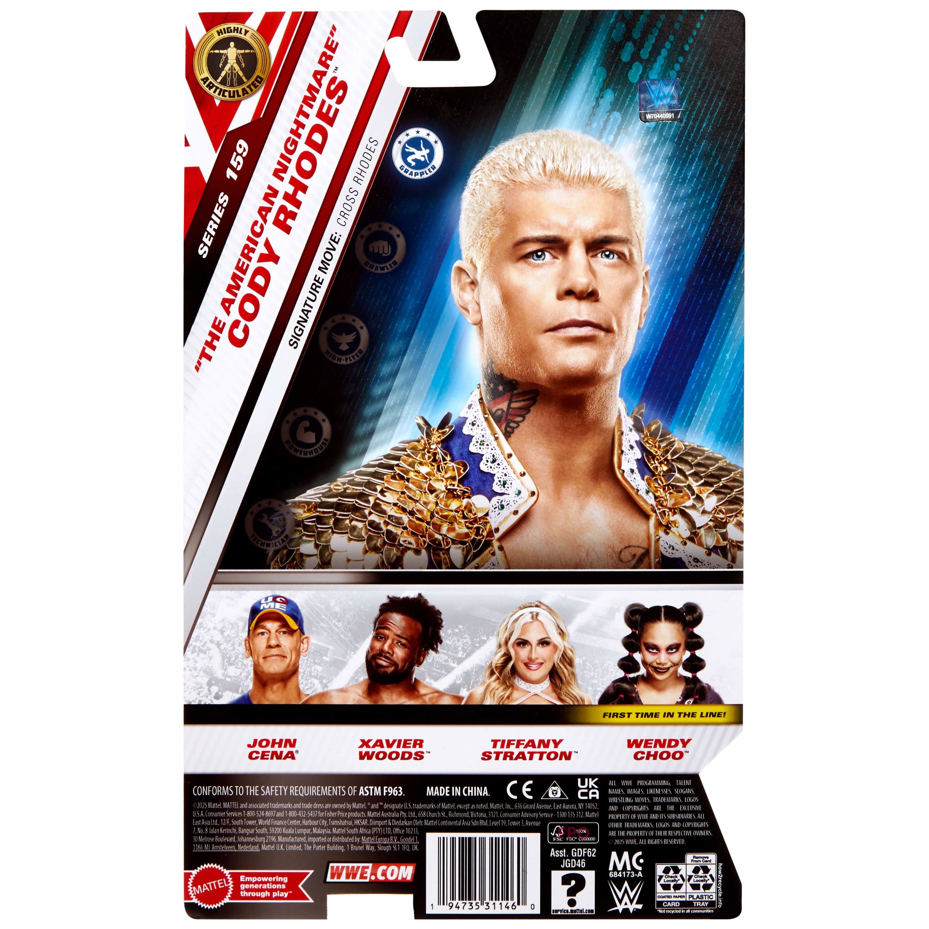 WWE Cody Rhodes Action Figure, Main Event Series #159, 6-inch Collectible with Articulation