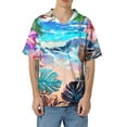 thumbnail image 4 of Yiaimeir ‌Tropical Buttonless Beach T-shirt Hollow Knit Breathable Summer Wear‌, 4 of 4