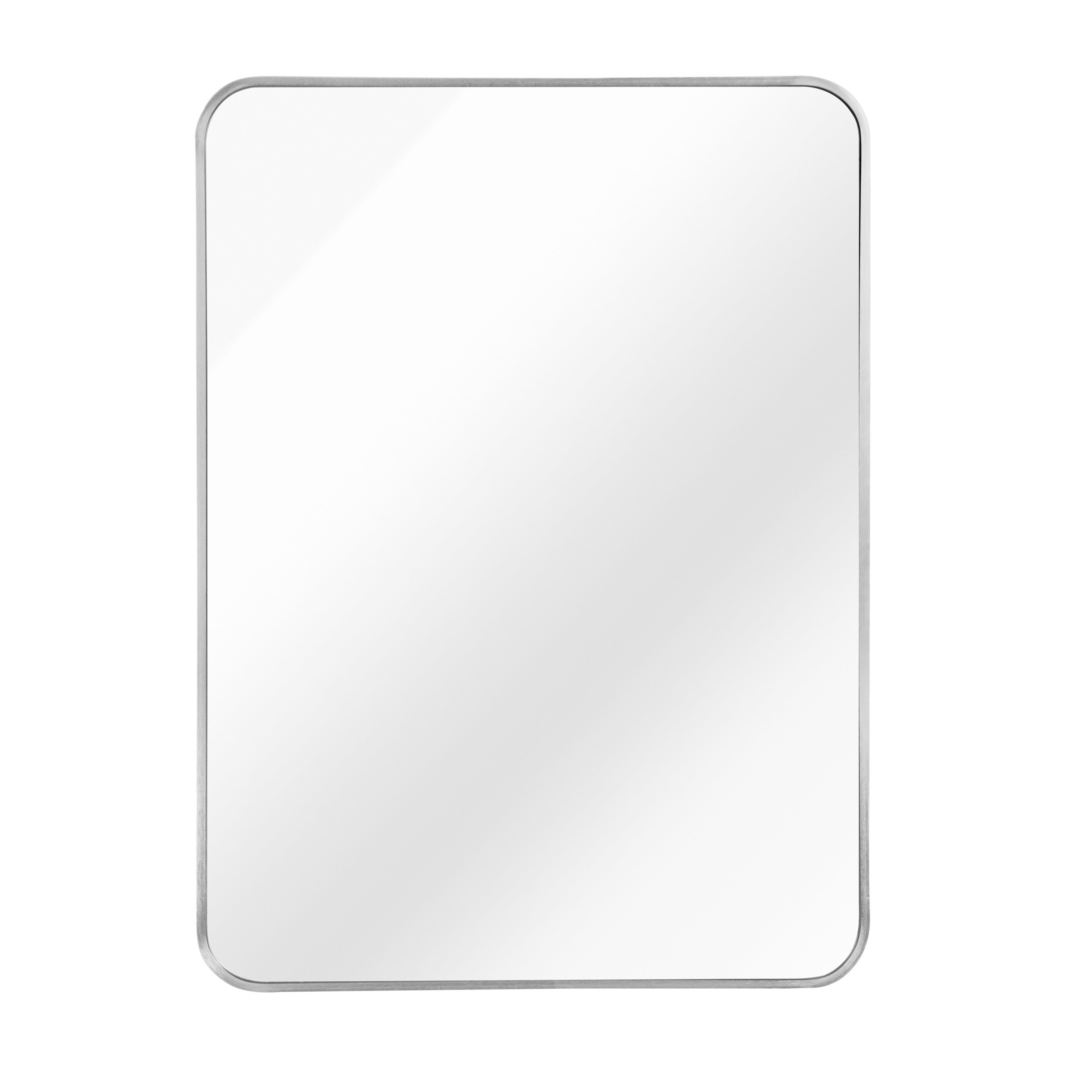Noble House 22"x30" Rectangular Bathroom Wall Mirror, Aluminum Alloy Frame, HD Shatterproof Glass, Silver