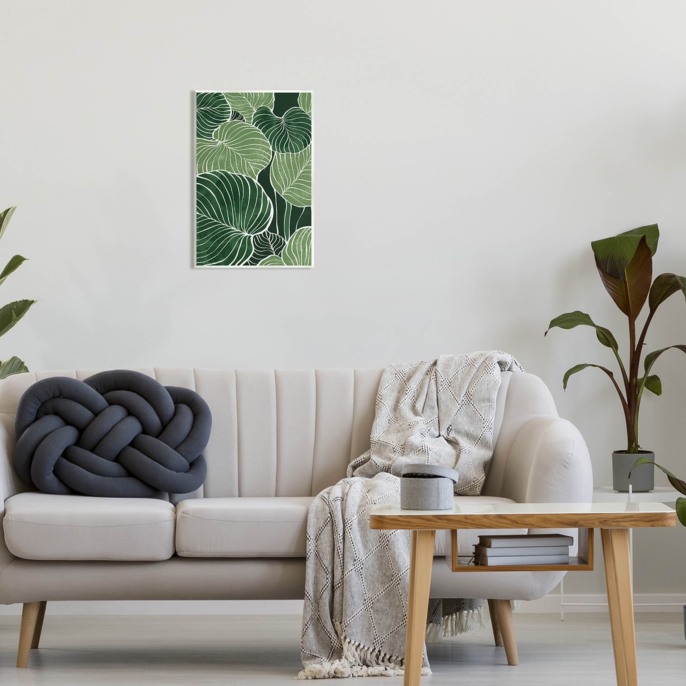 Layered Green Leaf Nature Botanical & Floral Graphic Art Unframed Art Print Wall Art