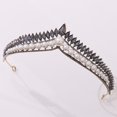 thumbnail image 5 of Corona de cabeza de cristal de perlas, pendiente negro, tocado para novia, Halloween, accesorios brillantes para el cabello de fiesta para mujeres y niñas, 5 of 5