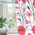 thumbnail image 4 of Yayeee Window Curtains Light Filtering 63"x42" Grommet Panel Pair Home Living Room Decor, Pink Floral, 4 of 7