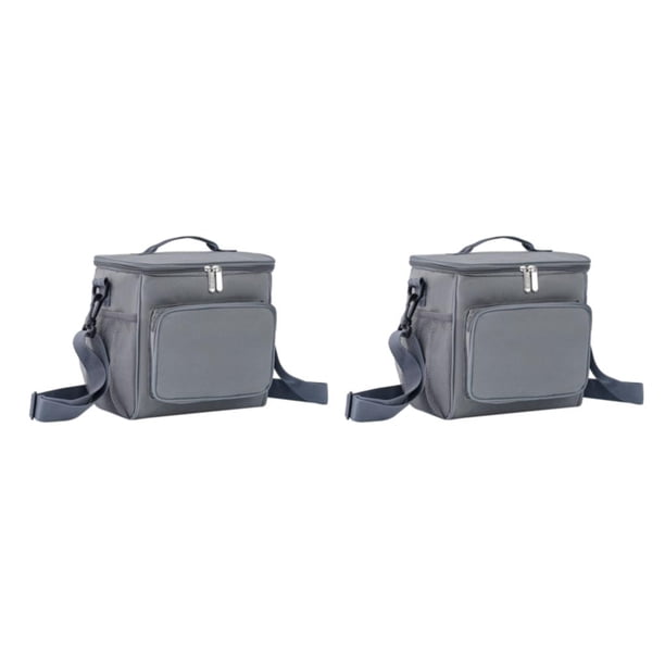Yuarrent Bolsa de lonchera de poliéster Peso ligero Durable Fácil de limpiar Aislamiento térmico Multifuncional Gris Gris 2Conjunto