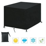 Topboutique Square Patio Table Cover, 49 Inch Water-Resistant Outdoor Patio Furniture Cover for Table and Chairs, Windproof & UV-Protection Patio Cover 49L x 49W x 29H,Black