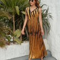 thumbnail image 6 of Tiger Skin Texture Sleeveless Dress Dresses Women Summer Evening Dresses Ladies Bohemia Long Dresses, 6 of 9
