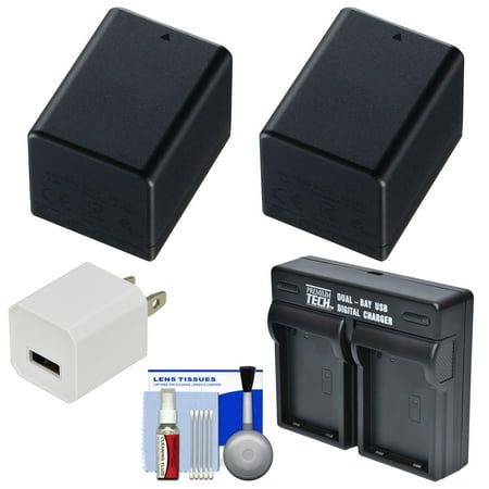 Power2000 ACD-786 BP-727 Rechargeable Battery (2x) + Dual Charger Kit for Canon Vixia R70, R72, R700, R80, R82, R800