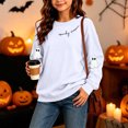 thumbnail image 5 of Atogsazn Children's Girls Halloween Sweatshirt Kids Casual Oversized Ghost Print Long Sleeve Sweaters Fall Winter Tops White 11-12 Years Fashion, 5 of 8
