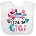 thumbnail image 3 of Inktastic I Love My Gigi Pink and Blue Fox with Hearts Boys or Girls Baby Bib, 3 of 4