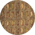 thumbnail image 1 of Ahgly Company Indoor Round Abstract Brown Modern Area Rugs, 8' Round, 1 of 4