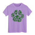 thumbnail image 1 of EHQJNJ Chandails en Molleton Col Rond Enfants Filles Manches Courtes T-Shirt Col Rond Été Coupe Décontractée Basiques Chandails en Molleton Mignons pour Filles, 1 of 4