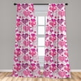 thumbnail image 5 of Ambesonne Hearts Curtains, Love Design, Pair of 28"x95", Hot Pink Purple Pink, 5 of 5
