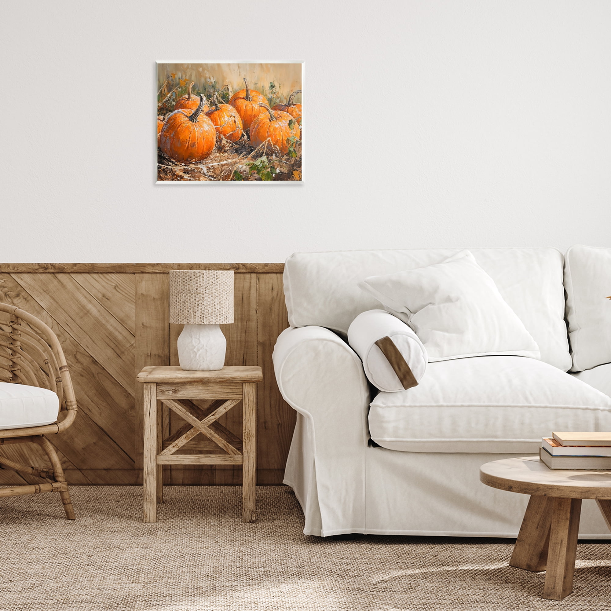 Stupell Industries Pumpkin Patch Autumn Harvest Scene Wall Plaque Art, design by Nini Art