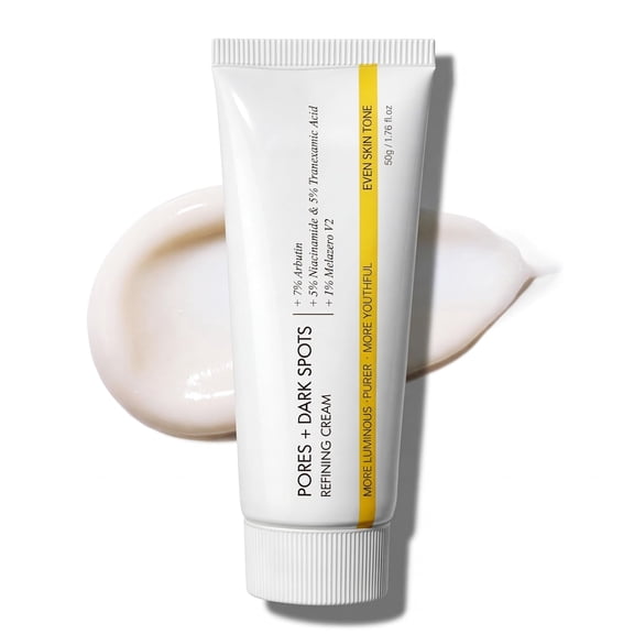 Pores Dark Spots Cream - Arbutin, Tranexamic Acid, Niacinamide | Targets Spots, Pore Minimizing, Radiant Glow, Gentle Hydrating Formula | Hyperpigmentation Cream for All Skin, 1.76 Fl Oz