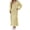 Yellow, variant on Women’S Casual 2-Piece Knit Matching Set, Sleeveless V Neck Floor Length Slip Dress With Long Sleeve Duster Cardigan, Smooth Lightweight Cotton Fabric, 2pcs, Sizes M To L