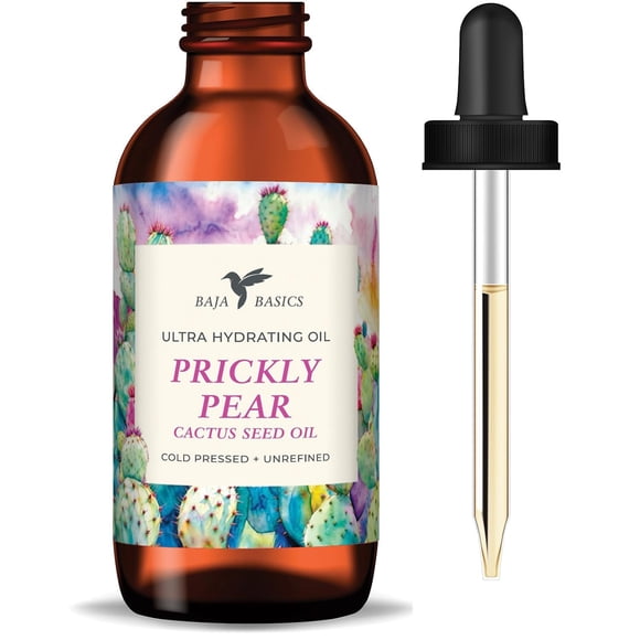 Prickly Pear Seed Oil for Face - Aceite Facial - for Dry Skin, Body, Nails & Hair - Unrefined Face Oil for Women and Men - Carrier Oil for Essential Oils Mixing - Clean Beauty Product 1oz