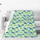 thumbnail image 1 of Balery Cute Dinosaur Blue Green Manta de Felpa Suave y Acogedora – Cobija de Franela Aterciopelada para Cama, Lavable y Cálida para Sofá, Mascotas, Transpirable-60"x50", 1 of 7