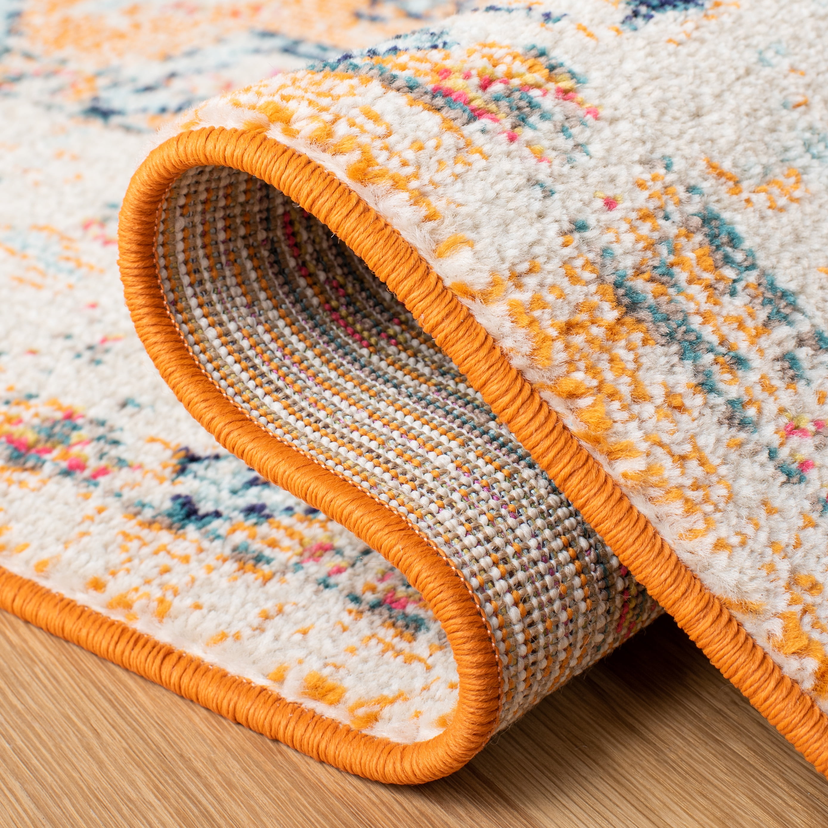 SAFAVIEH Madison Trenton Vintage Traditional Runner Rug, Orange/Ivory, 2' x 8'