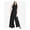 Black, variant on London Womens Belted Jumpsuit, Grey, Large