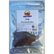 Wild Boar Gourmet Jerky. Wild Hog Jerky, Wild Pork Jerky. 2.75 oz. Tender Chew. Made in the USA, Farm Raised. FREE Shipping over $35.00 by Tom's Wild Game Products.