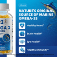 thumbnail image 3 of Omega 3 Fish Oil | EPA & DHA | Omega 3 Fatty Acids | Premium Burpless Softgel Supplements (120 Count), 3 of 7