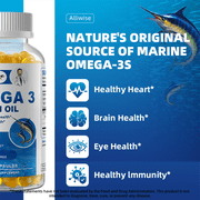 Omega 3 Fish Oil | EPA & DHA | Omega 3 Fatty Acids | Premium Burpless Softgel Supplements (120 Count)